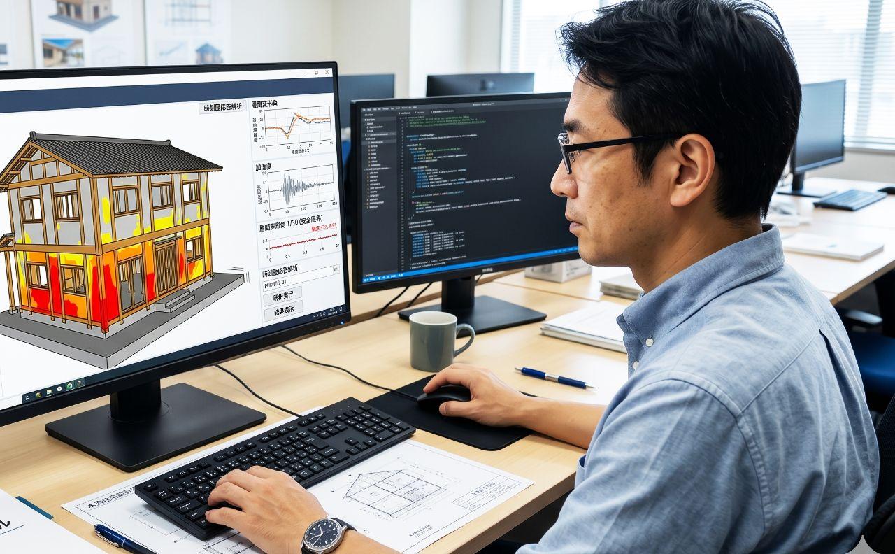 ウォールスタットによる耐震シミュレーションの様子
